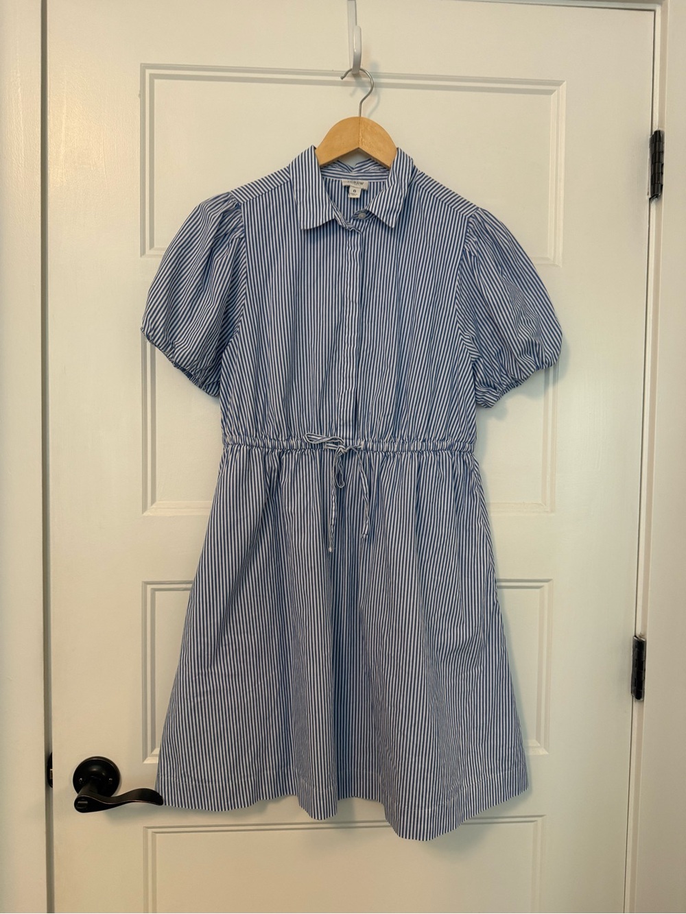J.Crew Striped Blue Shirtwaist Dress